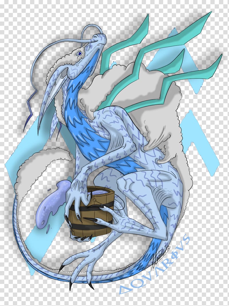 Cartoon Dragon, aquarius transparent background PNG clipart