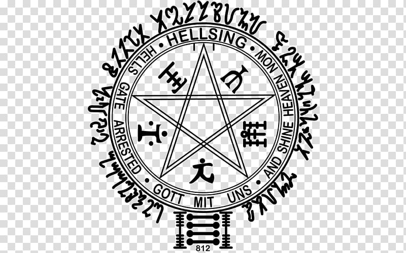 Hellsing pentagram art, Alucard Integra Hellsing T-shirt Seras Victoria, wicca transparent background PNG clipart