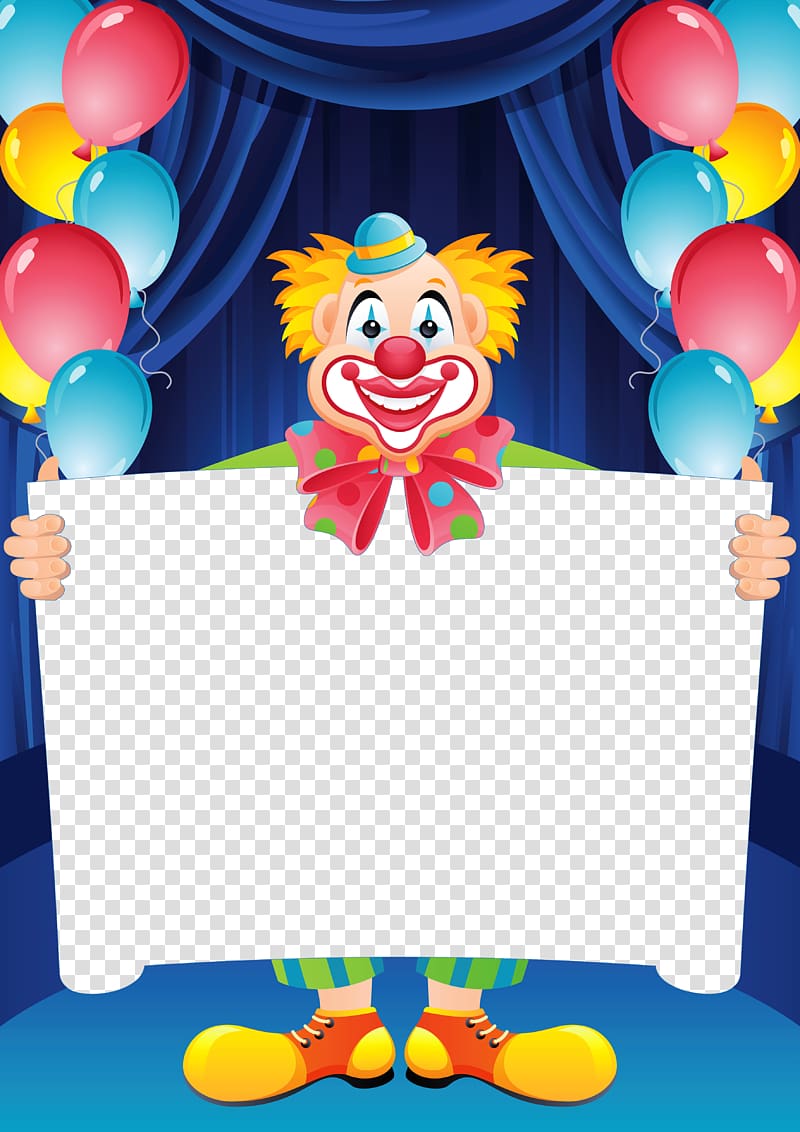 clown illustration, Happy Birthday to You frame Film frame , Birthday Frames transparent background PNG clipart