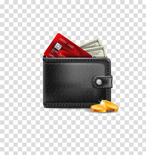 Wallet Leather , Purse and coins transparent background PNG clipart