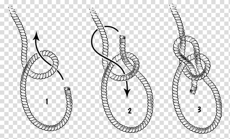 Earring Bowline Knot Arborist Chain, Bowline transparent background PNG clipart