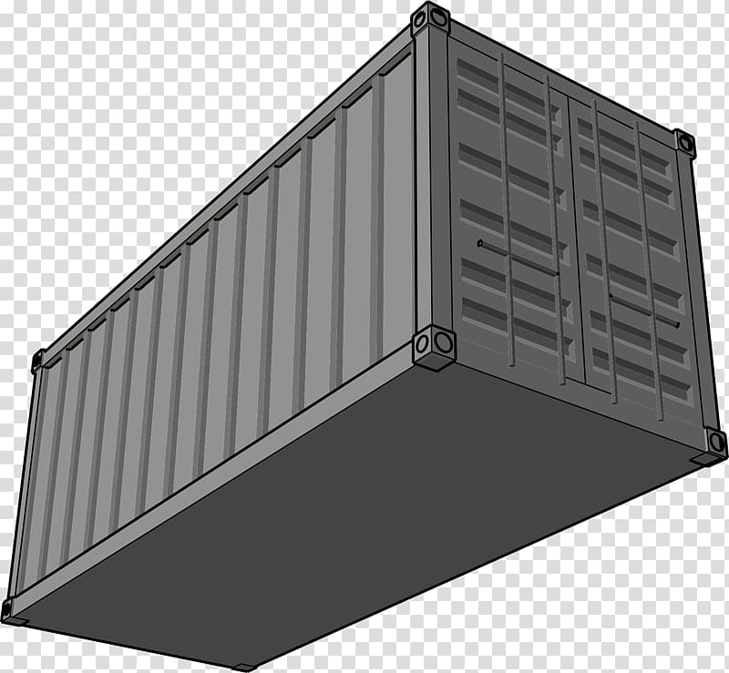 Intermodal container Shipping container Freight transport Container ship , Gray container transparent background PNG clipart