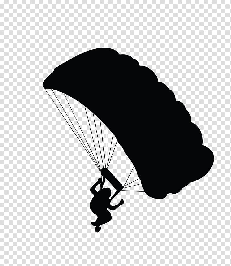 Parachute landing fall Silhouette Parachuting, parachute transparent background PNG clipart