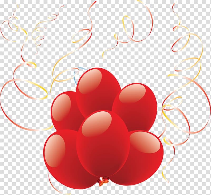 red balloon illustration, Balloon Red Group transparent background PNG clipart