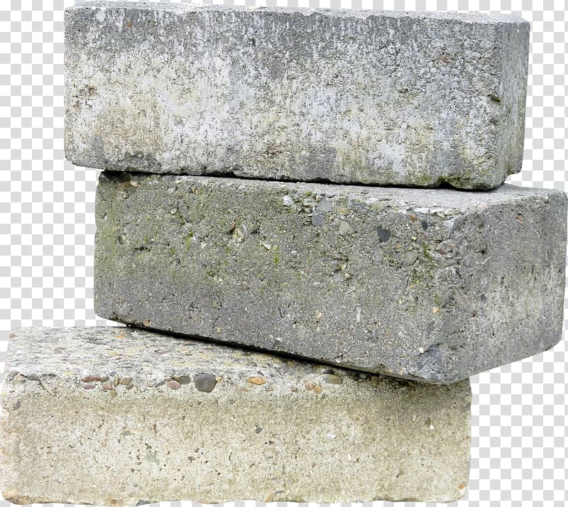three gray concrete blocks, Brick Wall Adobe, brick transparent background PNG clipart