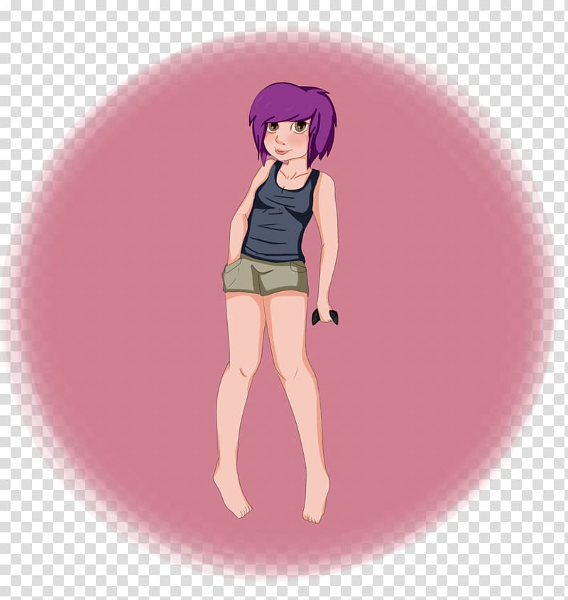 Thumb Cartoon Homo sapiens Pink M, Purplehair transparent background PNG clipart