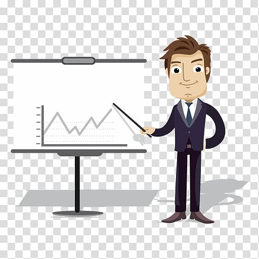 Cartoon Businessperson, cartoon chart transparent background PNG clipart