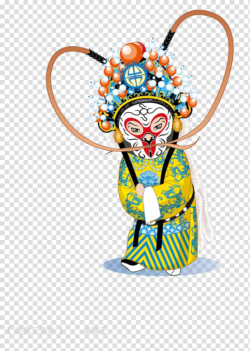 Sun Wukong Beijing Peking opera Chinese opera, Version cartoon characters opera transparent background PNG clipart