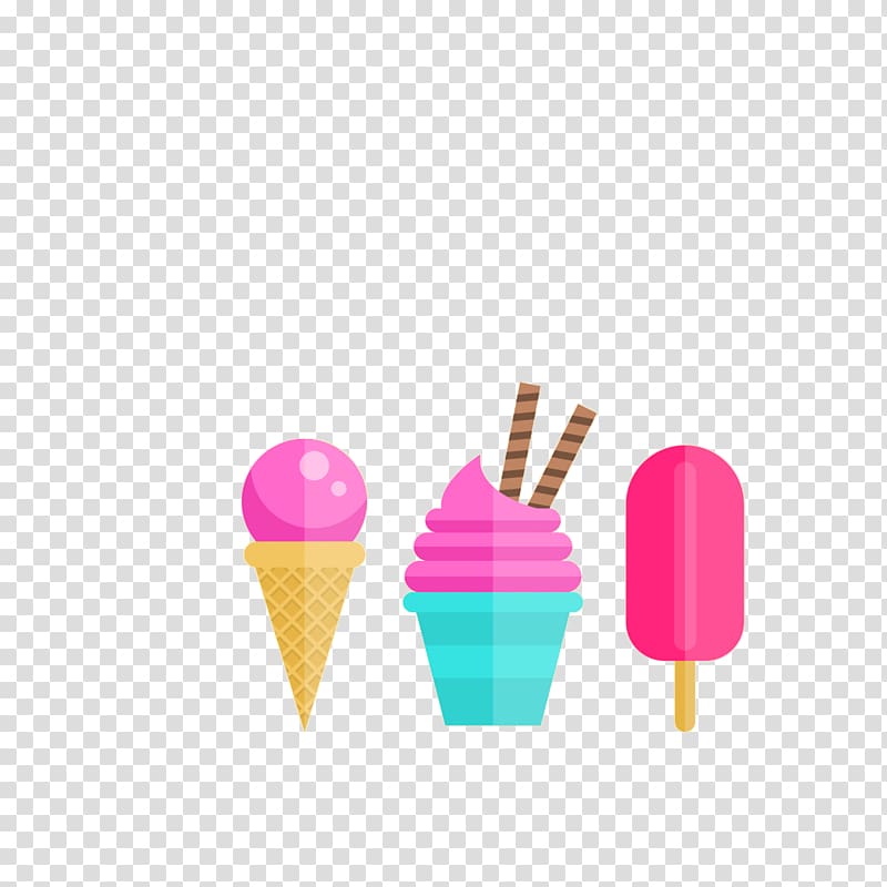 three strawberry ice cream , Ice cream cone Cupcake Chocolate ice cream, Floating ice cream transparent background PNG clipart