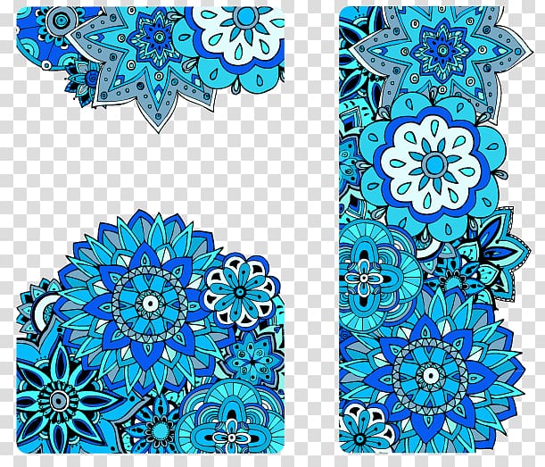 blue and white flowers illustration, Wedding invitation Convite Euclidean Flower, Flowers and wedding invitations transparent background PNG clipart