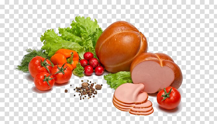 Sausage Meat Vegetarian cuisine Charcuterie Kielbasa, sausage transparent background PNG clipart