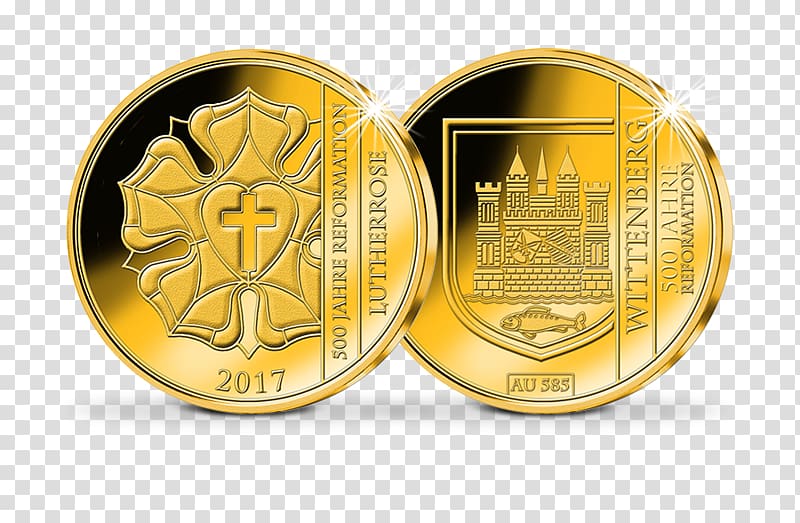 Gold coin Gold coin Reformation anniversary 2017, Coin transparent background PNG clipart