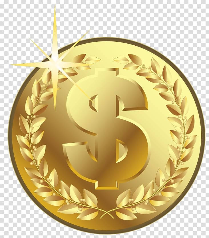 gold-colored dollar coin , Gold coin American Numismatic Association, Gold Coin transparent background PNG clipart