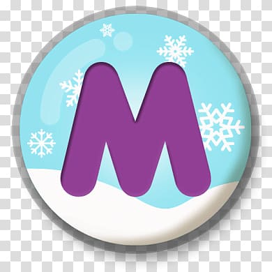 letter M on snowflakes background, Letter M Snowy Roundlet transparent background PNG clipart