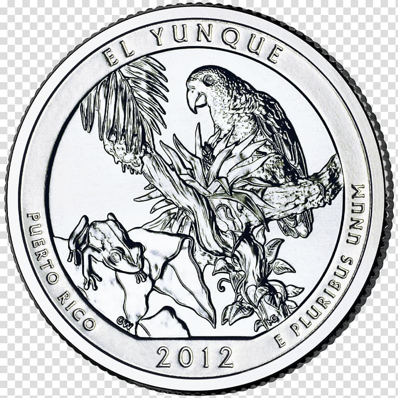 El Yunque National Forest Chaco Culture National Historical Park Yosemite National Park Denali National Park and Preserve Quarter, quarter transparent background PNG clipart