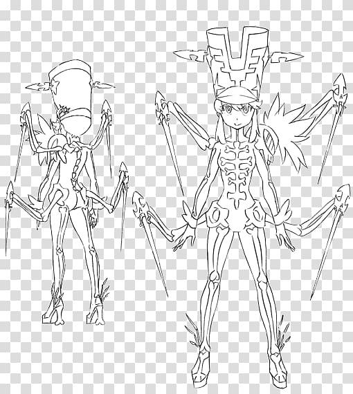 Nonon Jakuzure Character Concept art Line art Sketch, Kill la kill transparent background PNG clipart