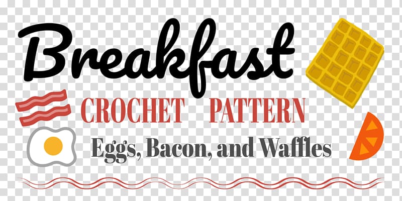 Breakfast Bacon Waffle Crochet Amigurumi, breakfast transparent background PNG clipart