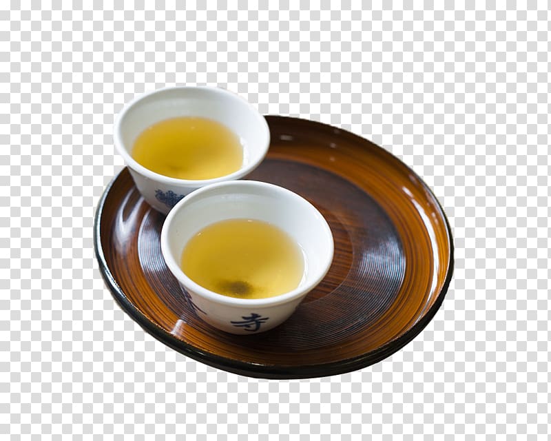 Japanese tea ceremony Cup Tray, Two cups of Japanese tea in the tray transparent background PNG clipart