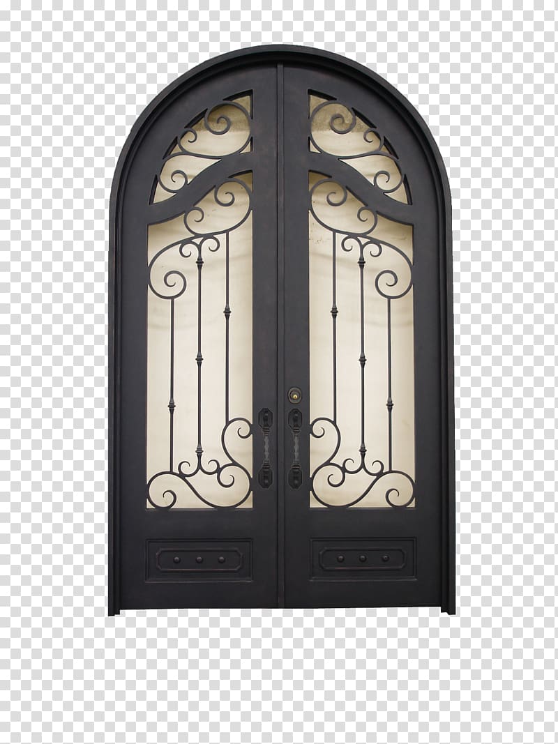 Door Double Arch Sidelight Iron, arch door transparent background PNG clipart