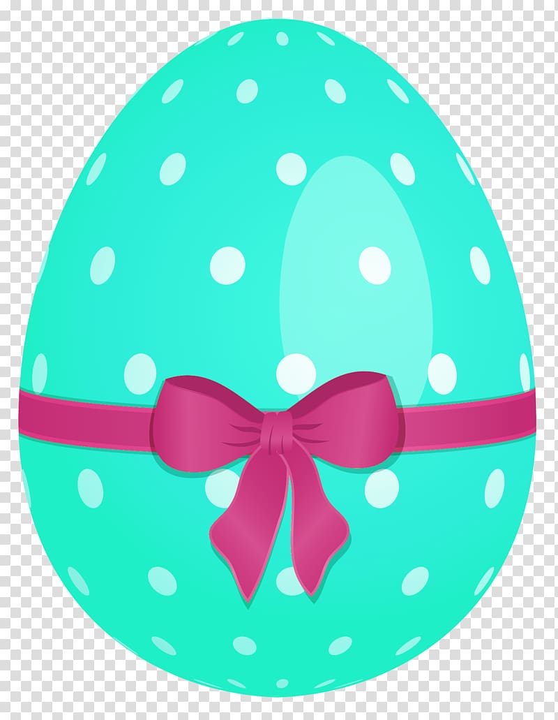 Easter Bunny Easter egg , Sky Blue Easter Egg with Green Bow , teal Easter egg illustration transparent background PNG clipart