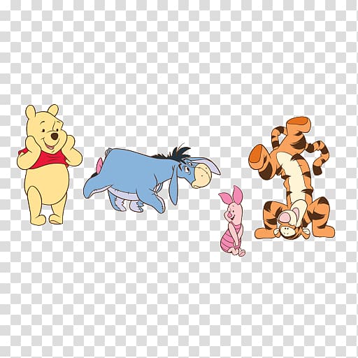 Winnie-the-Pooh Piglet Kaplan Tigger Eeyore Wall decal, winnie the pooh transparent background PNG clipart