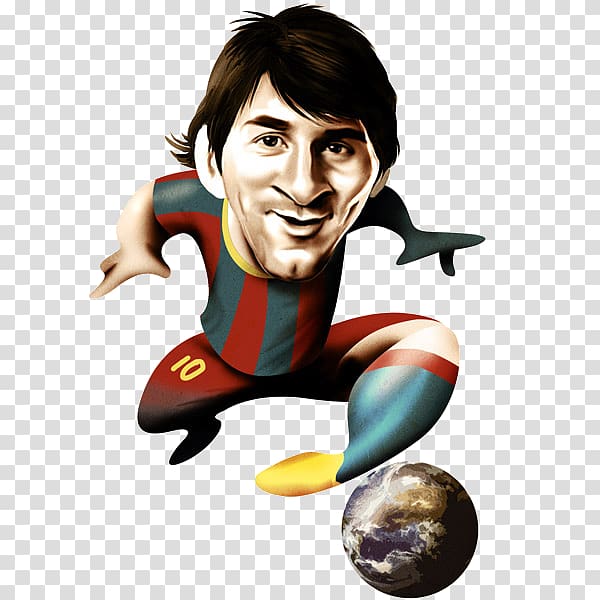 Lionel Messi FC Barcelona Argentina national football team 2014 FIFA World Cup Caricature, lionel messi, man wearing green and red striped jersey shirt transparent background PNG clipart
