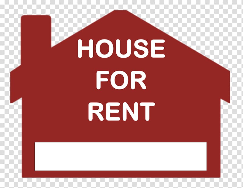 red and white house with text overlay, House For Rent Sign transparent background PNG clipart