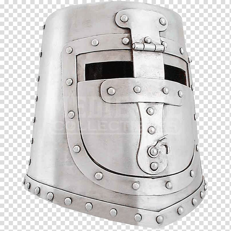 Middle Ages Crusades Great helm Knights Templar, knight helmet transparent background PNG clipart