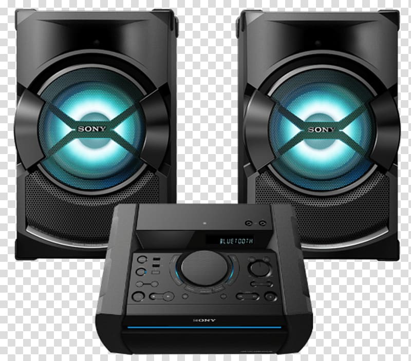 Sony Shake X3D Mini system, Black Audio Sony HCD-SHAKEX3 DVD receiver, Black Loudspeaker, sony transparent background PNG clipart