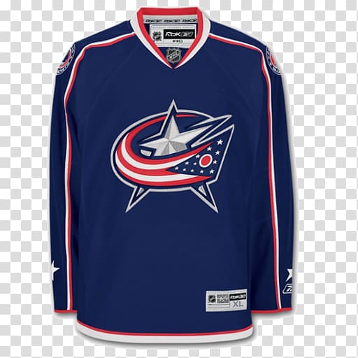 Columbus Blue Jackets National Hockey League NHL uniform Hockey jersey, reebok transparent background PNG clipart