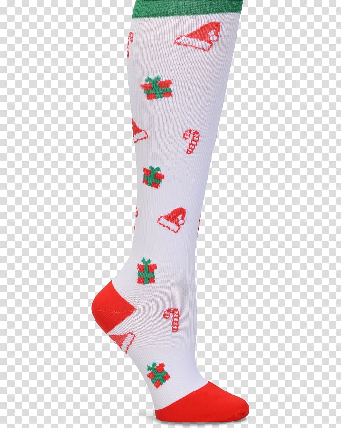 Crew sock Compression ings Foot Pantyhose, christmas colored socks transparent background PNG clipart