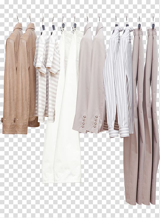 brown and white clothes hanging on rack, Clothing Clothes hanger Dress Clothespin Coat & Hat Racks, clothes transparent background PNG clipart