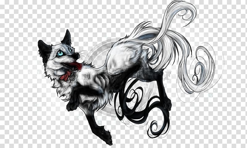 Cat Dog Drawing Paw, wolf spirit transparent background PNG clipart