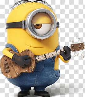 Despicable Me Minion Stewart holding ukulele, Minion Playing Ukulele transparent background PNG clipart