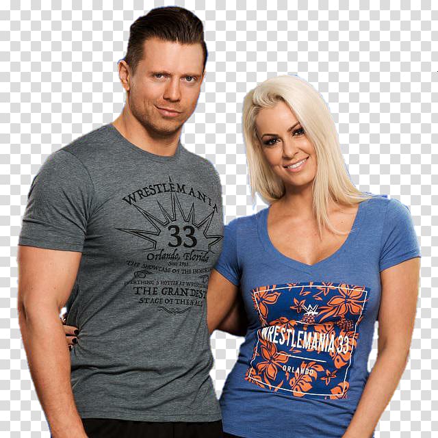 Maryse Ouellet The Miz T-shirt Professional wrestling Women in WWE, T-shirt transparent background PNG clipart