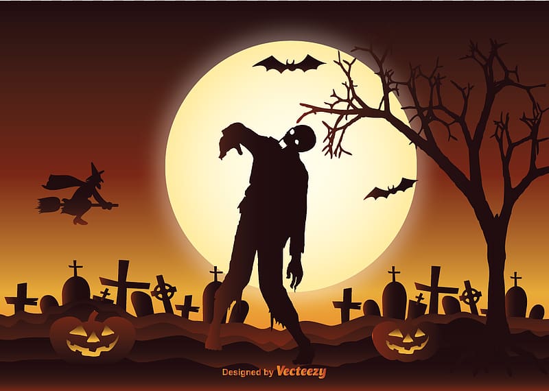 Halloween Zombie Ghost Illustration, Halloween zombie transparent background PNG clipart