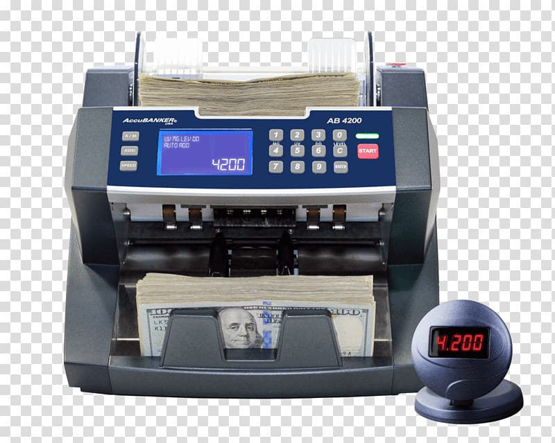 Banknote counter Currency-counting machine Contadora de billetes Counterfeit money, bank transparent background PNG clipart