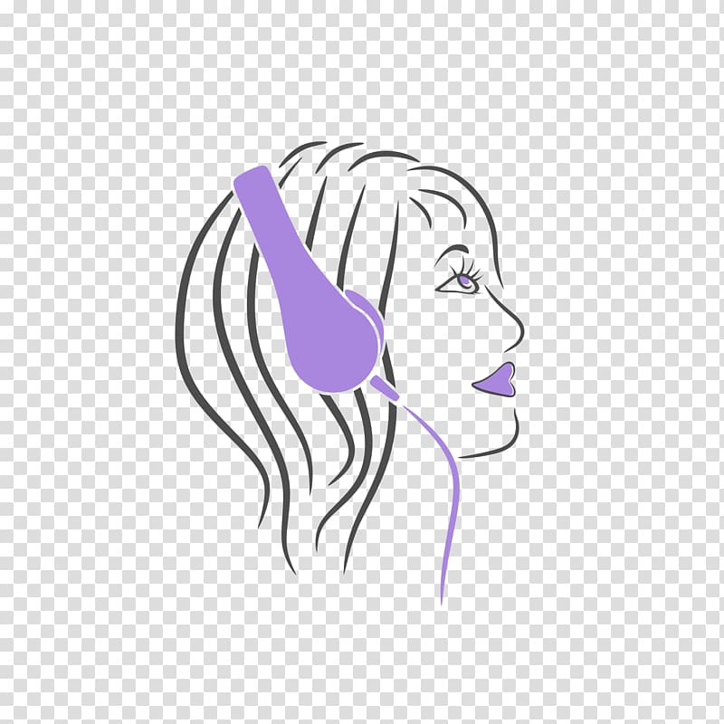 Music Logo , girl listening to music transparent background PNG clipart