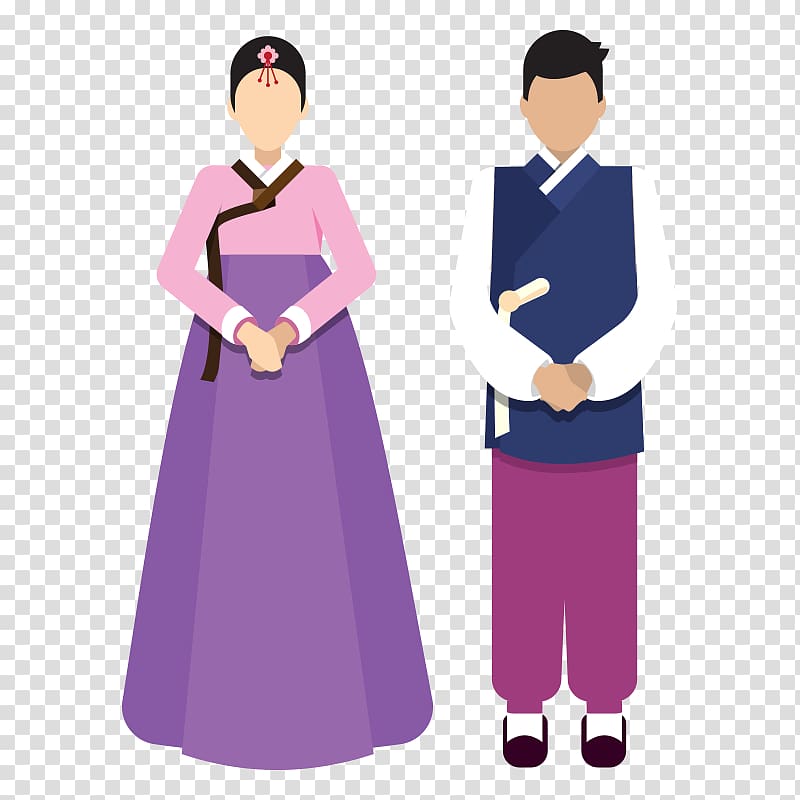 man and woman , South Korea illustration Illustration, Korean elements,Korea transparent background PNG clipart