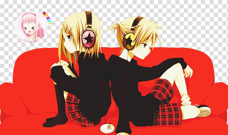 Kagamine Rin/Len Vocaloid Hatsune Miku Anime, anime twins transparent background PNG clipart