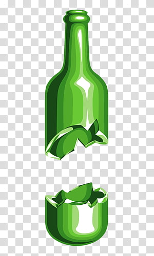 broken beer bottle cartoon