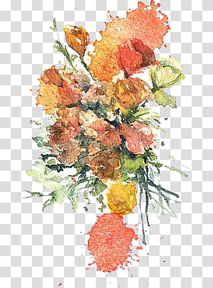 watercolor flowers transparent background PNG clipart thumbnail