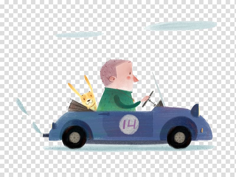 Cartoon Illustrator Illustration, Sports car grandfather transparent background PNG clipart