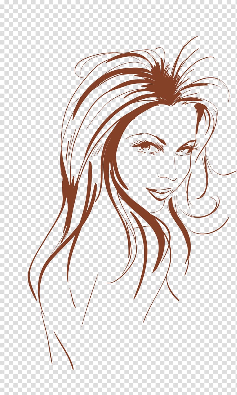 woman's face illustration, Drawing Graphics tablet, girls transparent background PNG clipart