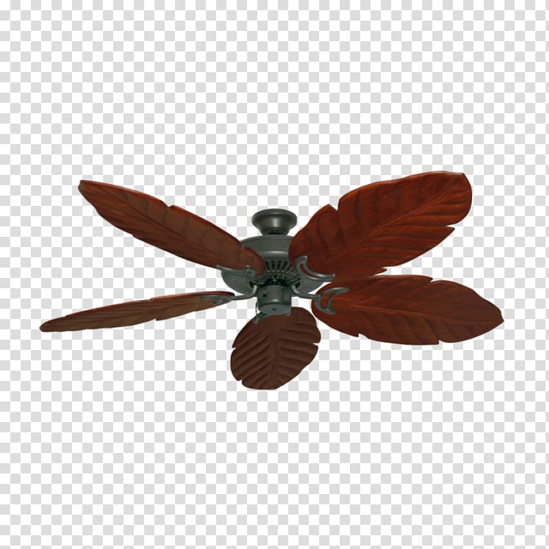 Ceiling Fans Bronze Blade, dark wood focus transparent background PNG clipart