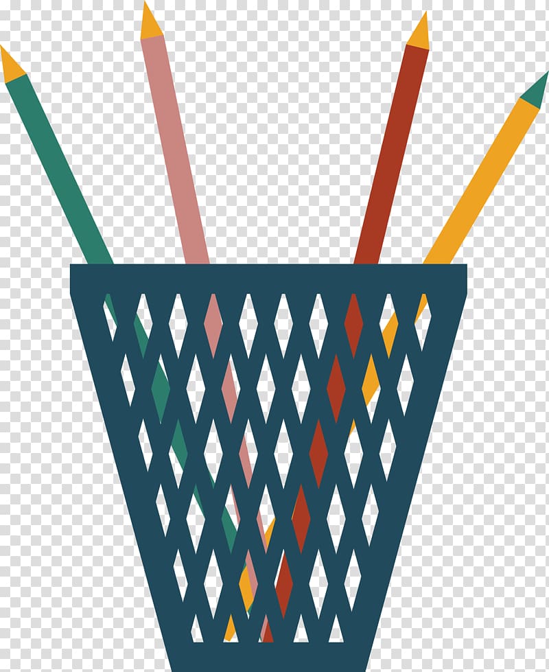 Pencil Drawing Brush pot, Pencil and pen container transparent background PNG clipart