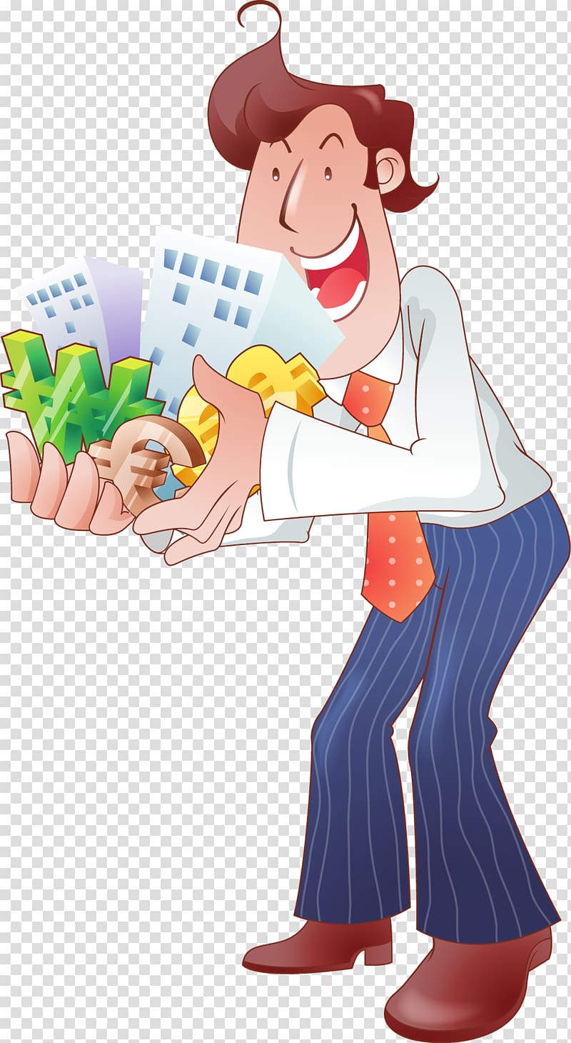 Money Euclidean Illustration, Holding money man transparent background PNG clipart