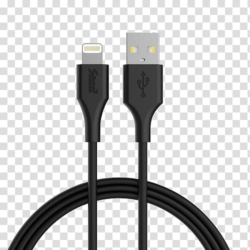 Battery charger Electrical cable USB Lightning MFi Program, Simple Apple data cable transparent background PNG clipart