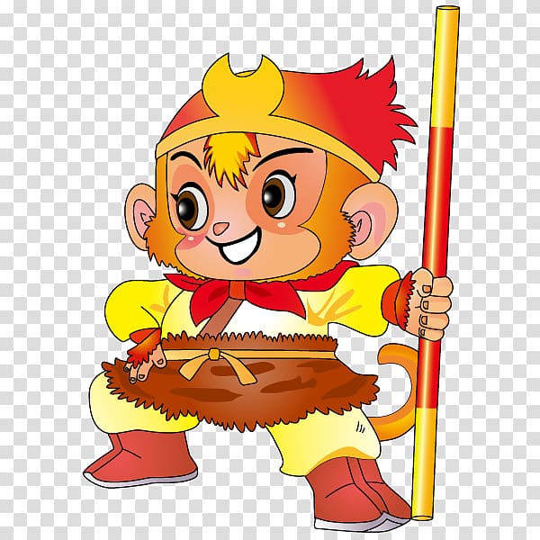 Monkey King proud cartoon transparent background PNG clipart