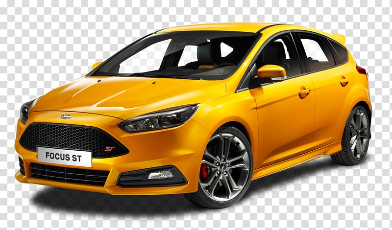 yellow 5-door hatchback, 2015 Ford Focus ST Ford Focus Electric Car Ford Motor Company, Ford Focus ST Yellow Car transparent background PNG clipart